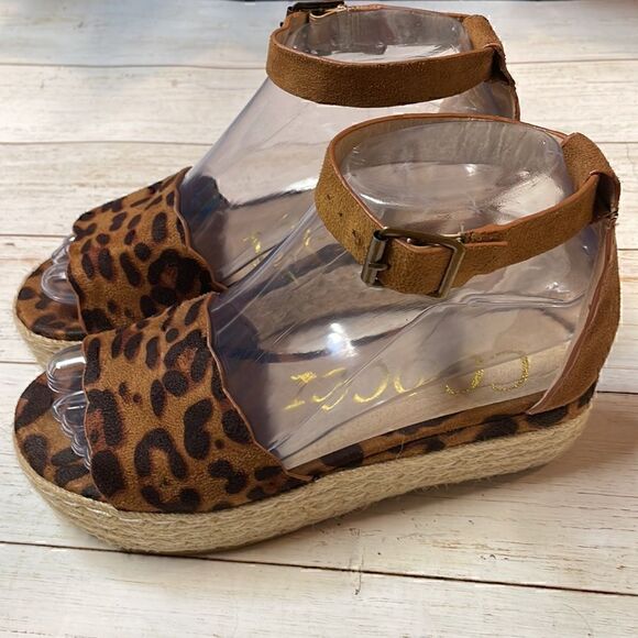 CCOCCI Women Leopard Print Platform Espadrille Sandal Size 5.5 - Picture 4 of 12
